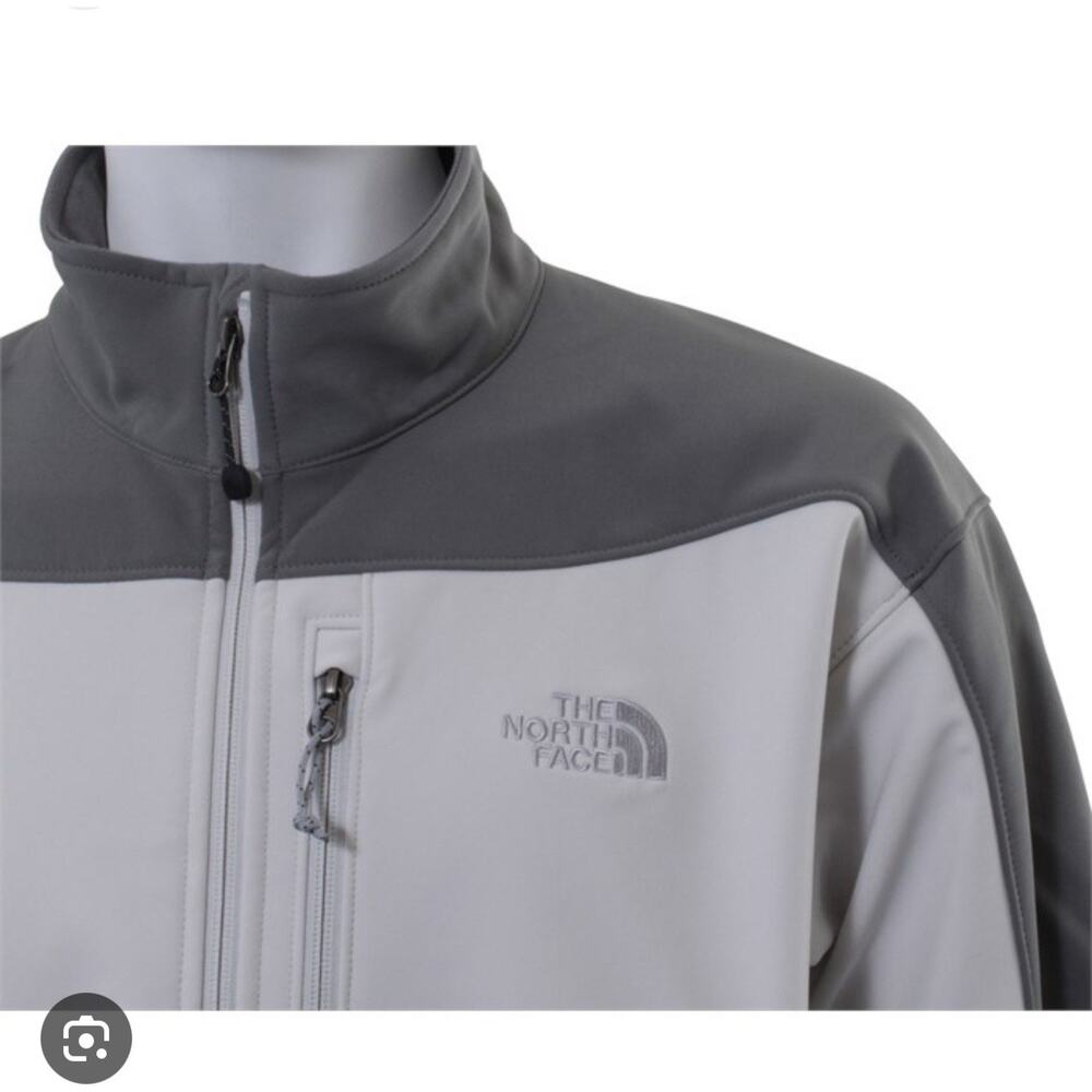 The North Face Jacket Soft Shell Fleece Lined full zip Warm Gray Men’s Large EUC